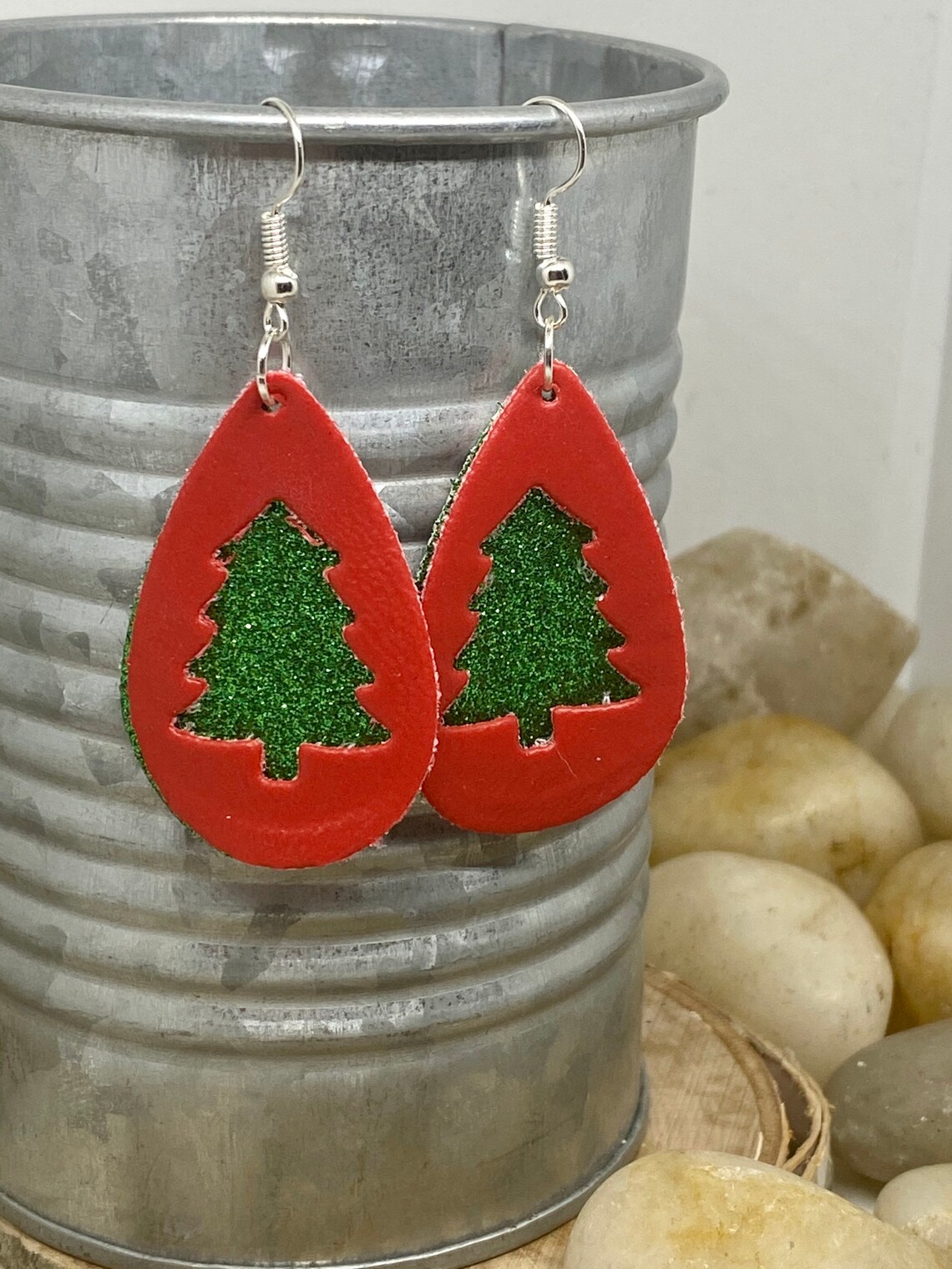 holiday leather earrings