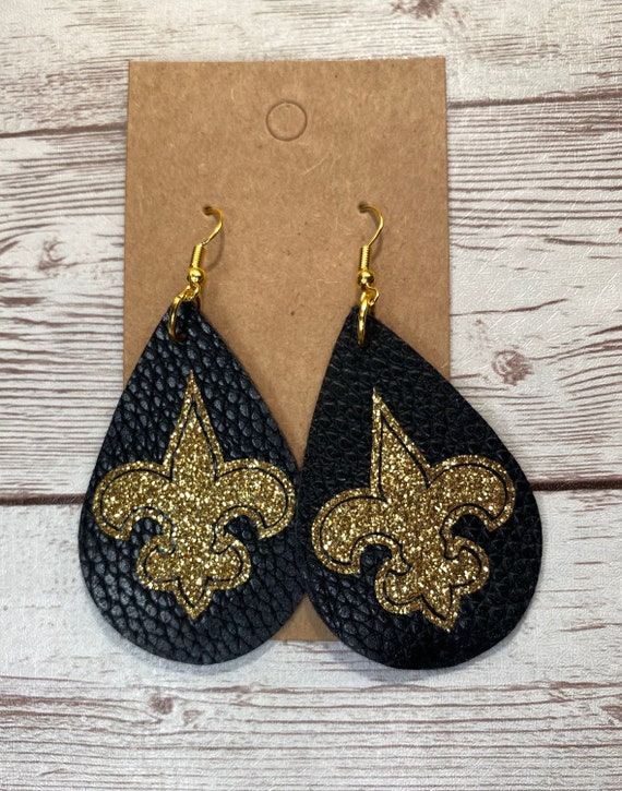 Louis Vuitton Teardrop Faux Leather Earrings