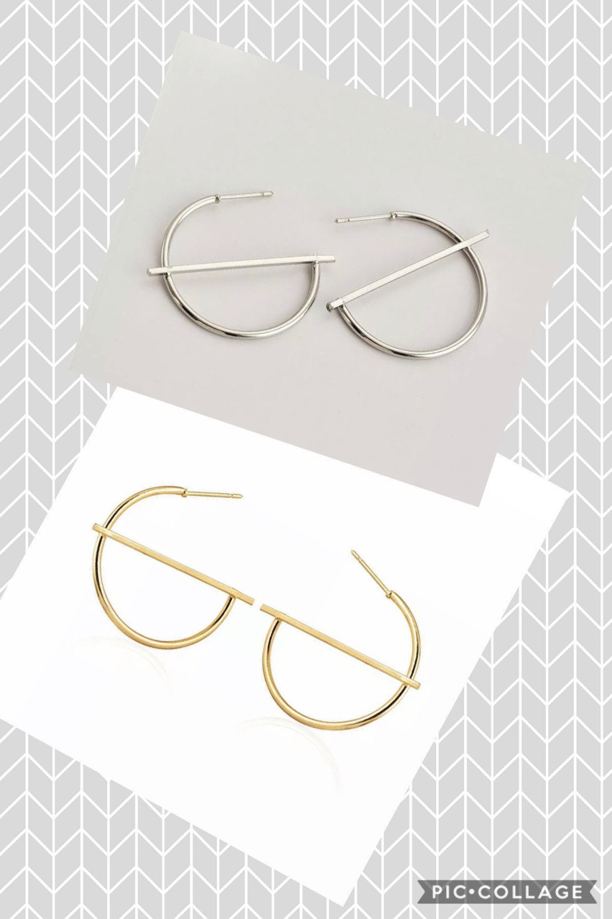 Hoop Earrings Bar Hoop Earrings Asymmetrical Hoop Earrings - Etsy