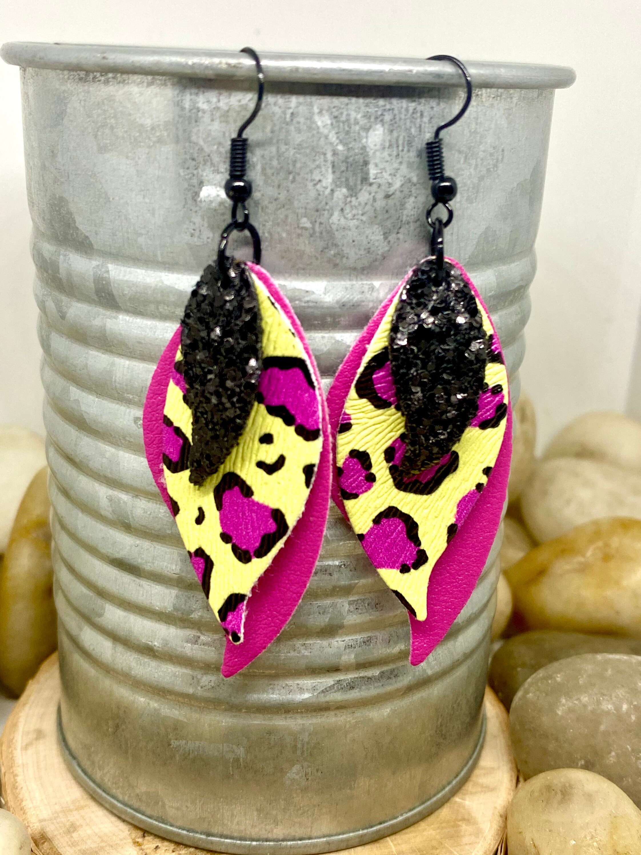 Leopard Fur Gem Earrings main image 1