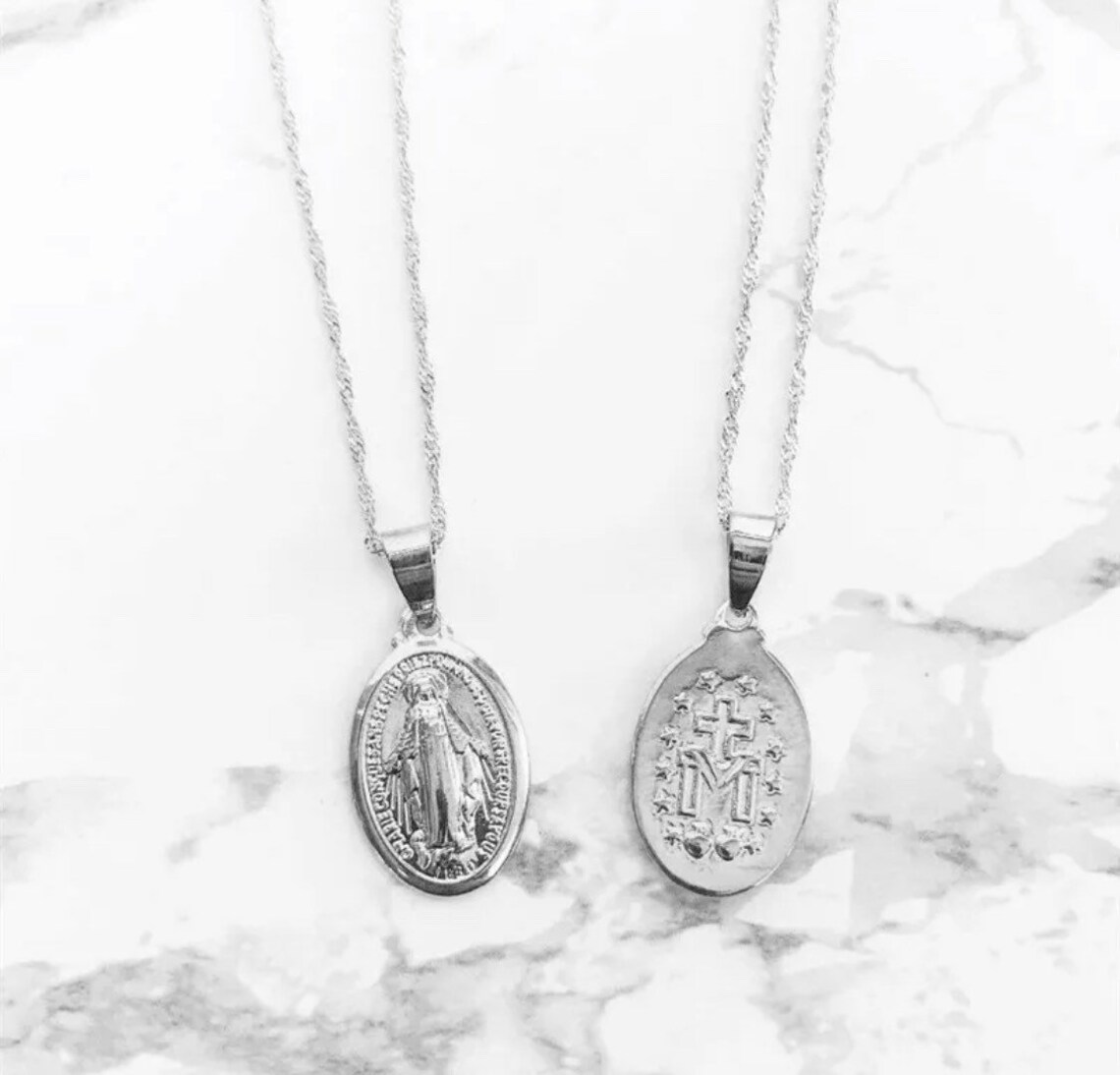 Virgin Mary Cross Necklace Catholic Necklace Cross Necklace Etsy