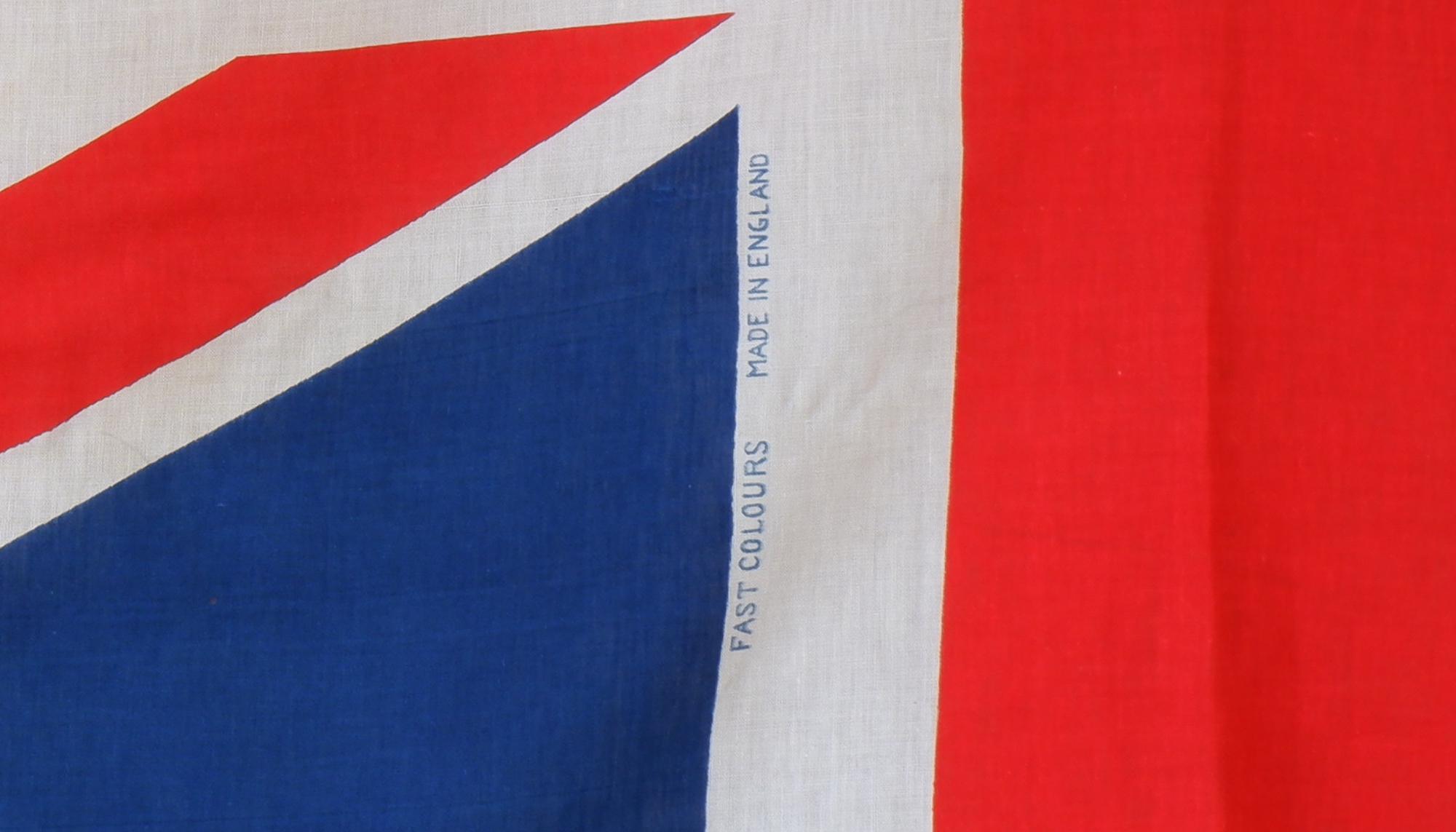 Large Vintage Union Jack Flag | 7' X 4' | Linen - Mid Century