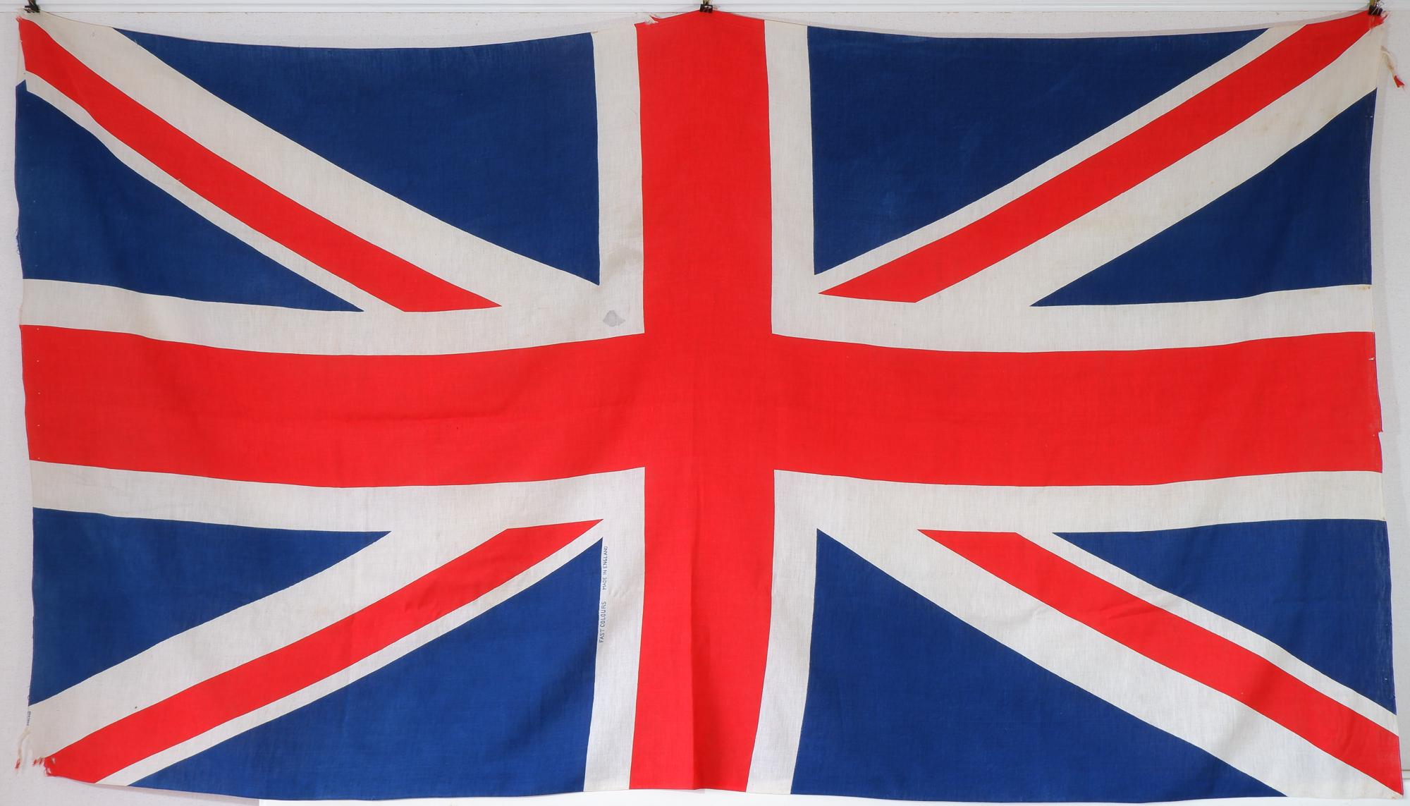 Large Vintage Union Jack Flag | 7' X 4' | Linen - Mid Century