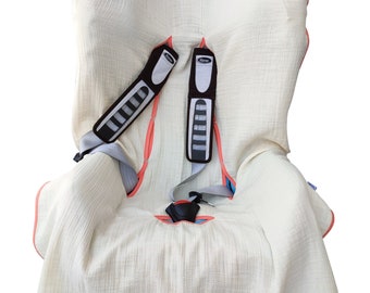 Muslin Car Seat Cover: Universal Fit, Easy Wash Cotton Liner