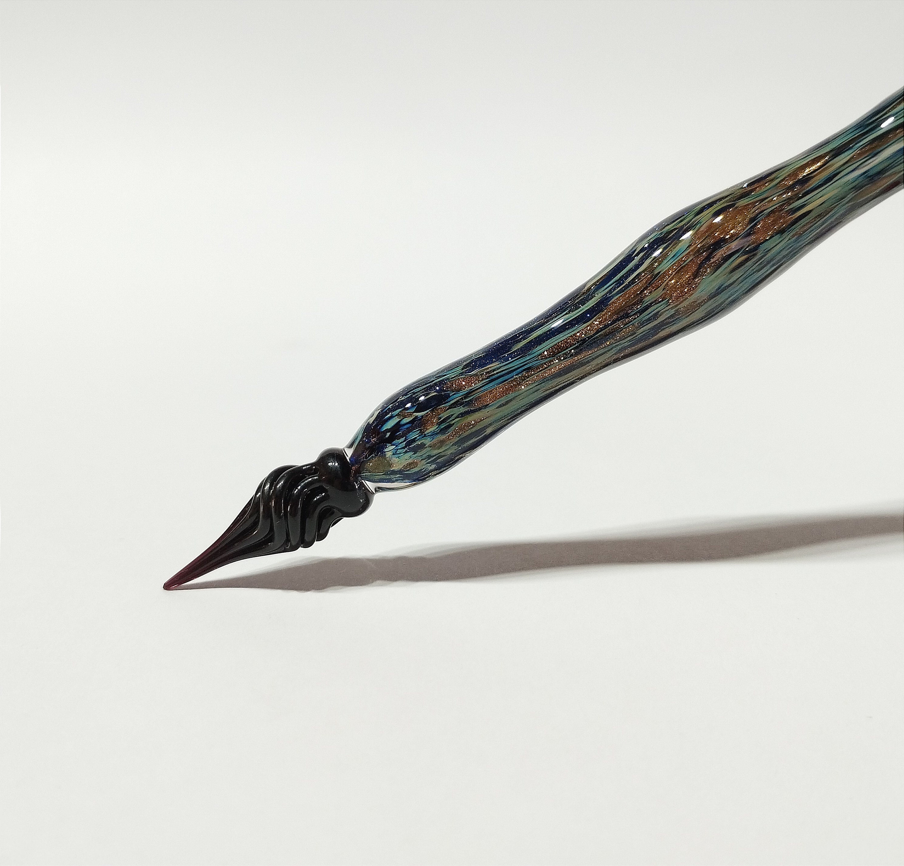 Glass Pen Ink and Box Set, Customizable Wooden Box, 5.9 Murano Glass Twist  Pen, Handmade Dip Pen, Handwritten Glass Pen, Christmas Gift 