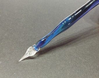 WANDIC Set 5 Penne A Immersione In Vetro Colorato Con Supporti – 24,9 Cm – Per Calligrafia, Disegno E Firma