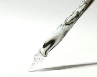 Glass pen XL with a rough surface made of Murano and Lauscha glass including a shelf