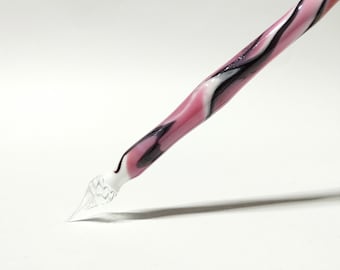 Glass pen XL made of Murano and Lauscha glass including a shelf