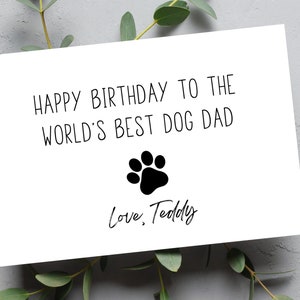 Personalized Birthday Card From The Dog, Custom Pet Birthday Card, Happy Birthday Card, World&#39;s Best Dog Mom, Dog Dad, Card for Her