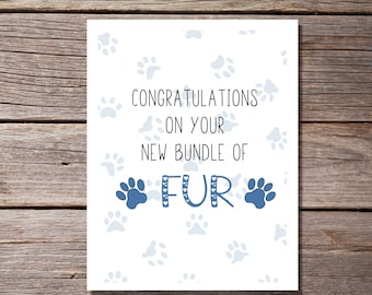 New Puppy Gift For Dog Lover, Fur Baby Card, Congratulations on Puppy, Pet Owner Gift, Welcome Present For Puppy Adoption, Card For Fur Mom