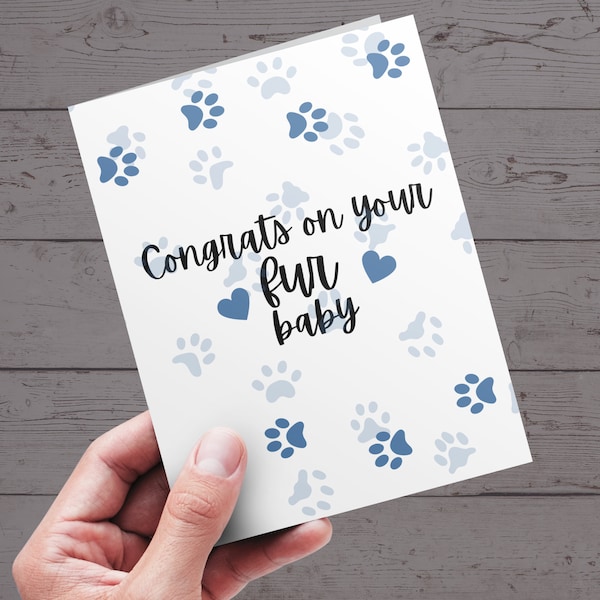 New Puppy Adoption Card, Fur Baby Congratulations Card on New Dog Mom Gift, Dog Owner Gift, Celebrate Puppy Dog Card, New Dog Owner Gift