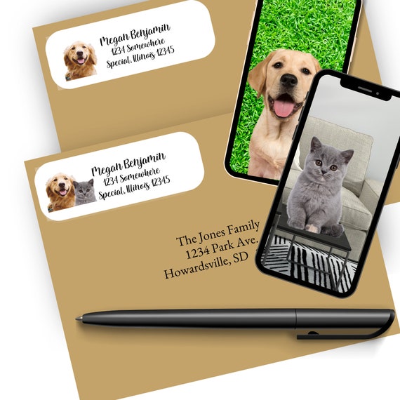 New Address Label, Custom Return Address Label For Dog Lover, Pet Photo Sticker for Envelope, Birthday Gift, Gift For New Home Owner