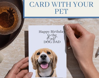 Birthday Card With Photo, Personalized Card From The Dog,  Custom Gift For Dog Mom, Best Dog Dad, Card For Dog Lover