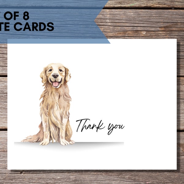 Golden Retriever Thank You Cards, Dog Greeting Cards, Golden Retriever Gift, Mother's Day Gift, Stationery Set of 8 or 12, Dog Lover Gift