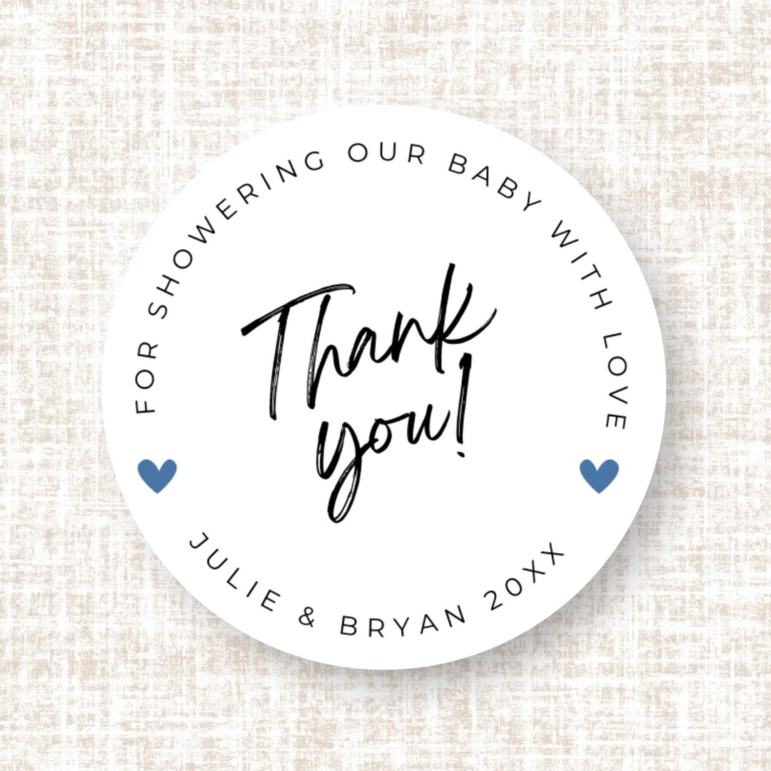 Thank You Stickers, Custom Baby Shower Favor Labels, Personalized Favor ...