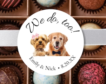 Custom Dog Stickers, Pet Favor Bag, Dog Treat Bag, Thank You Labels For Favors, Winter Wedding, Personalized Dog Sticker For Dog Owner
