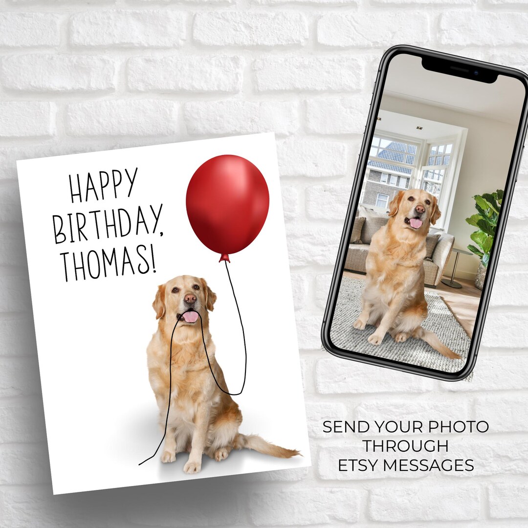 Birthday Card for Him, Personalized Dog Dad Birthday Gift, Custom Pet ...