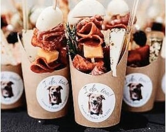 Dog Wedding Stickers, Pet Wedding Favor, Dog Treat Bag, Thank You Labels For Favors, Charcuterie Cups, Stickers For Dog Owner