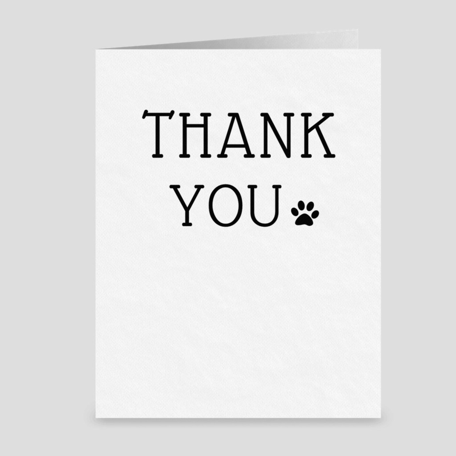 Thank you note with paw print Blank Thank You Note for Pet | Etsy