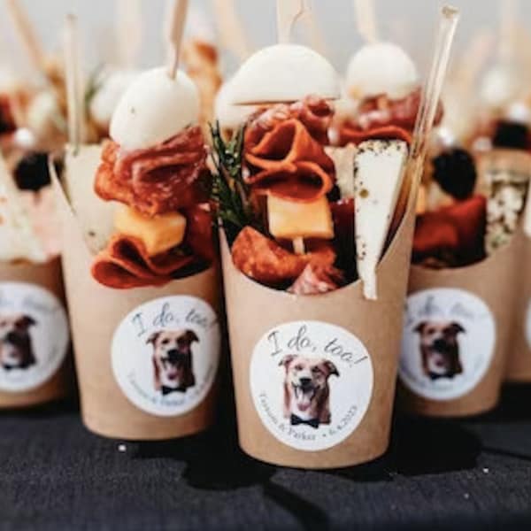 Dog Wedding Stickers, Pet Wedding Favor, Dog Treat Bag, Thank You Labels For Favors, Charcuterie Cups, Stickers For Dog Owner