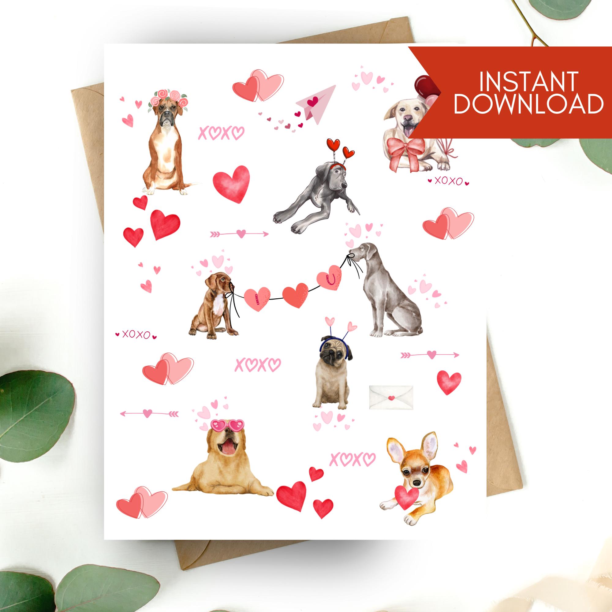 Biglietto San Valentino Golden Retriever | Cartoncino Di Qualità Con Busta Rossa | Regalo Per Amanti Cani - 3
