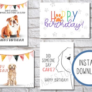 Printable Dog Birthday Card, Printable Birthday Card Funny, Last Minute ...