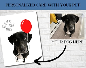 Personalized Birthday Card, Personalized Gift, Happy Birthday Card, Dog Lover Gift, Dog Birthday Card,  Personalised Birthday Card For Her