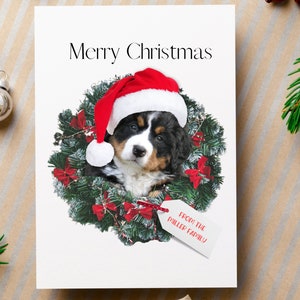 Dog Christmas Card, Personalized Christmas Card For Pet Owner, Custom Holiday Pet Portrait Photo, Unique Card From The Dog For Dog Parents
