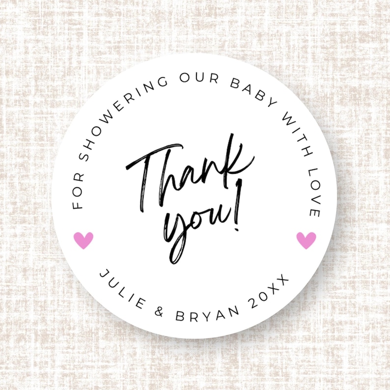 Labelling A Problem Thank You Stickers, Custom Baby Shower Favor Labels, Personalized Favor ...