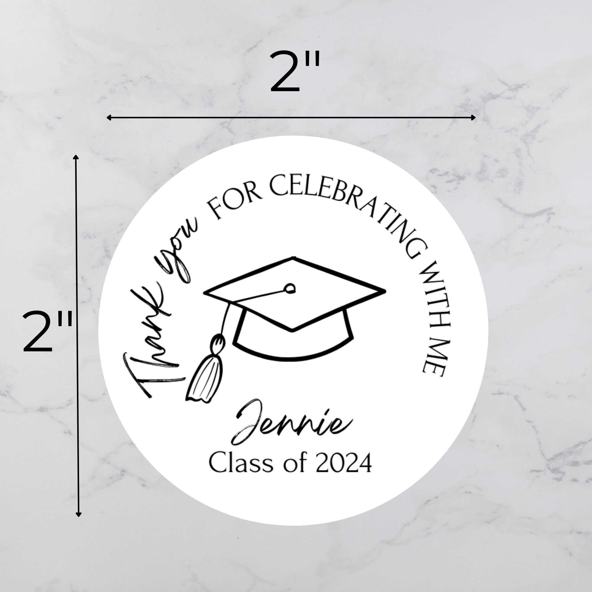 Custom Graduation Sticker, Grad Party Decor, Thank You, Class of 2025 ...