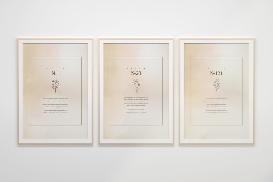Set of 3 Psalms Psalm 1 Psalm 23 Psalm 121 Wall Art Bible - Etsy