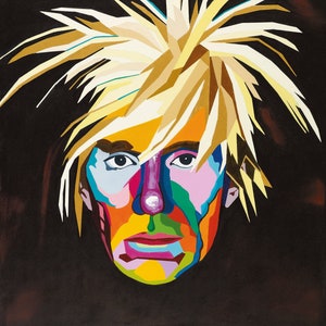Andy Warhol, Pop Art Portrait, Pop Art Wall Art, Colorful Portrait, Famous People Art, Famous People Portrait, Celebrity Portrait, Modern image 1