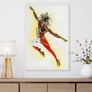 Large wall art- Afro man Dancer, Dance Studio Decor, African American wall Art Print
