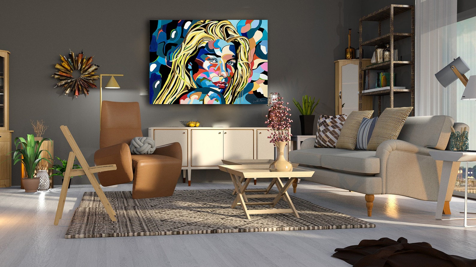 Large Horizontal Wall Art Print Pop Art Print Living Room Etsy