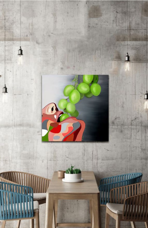 Grape Kitchen Grapes Kitchen Art ONETECH Romantic Wine Canvas Wall Art, Casks Wine