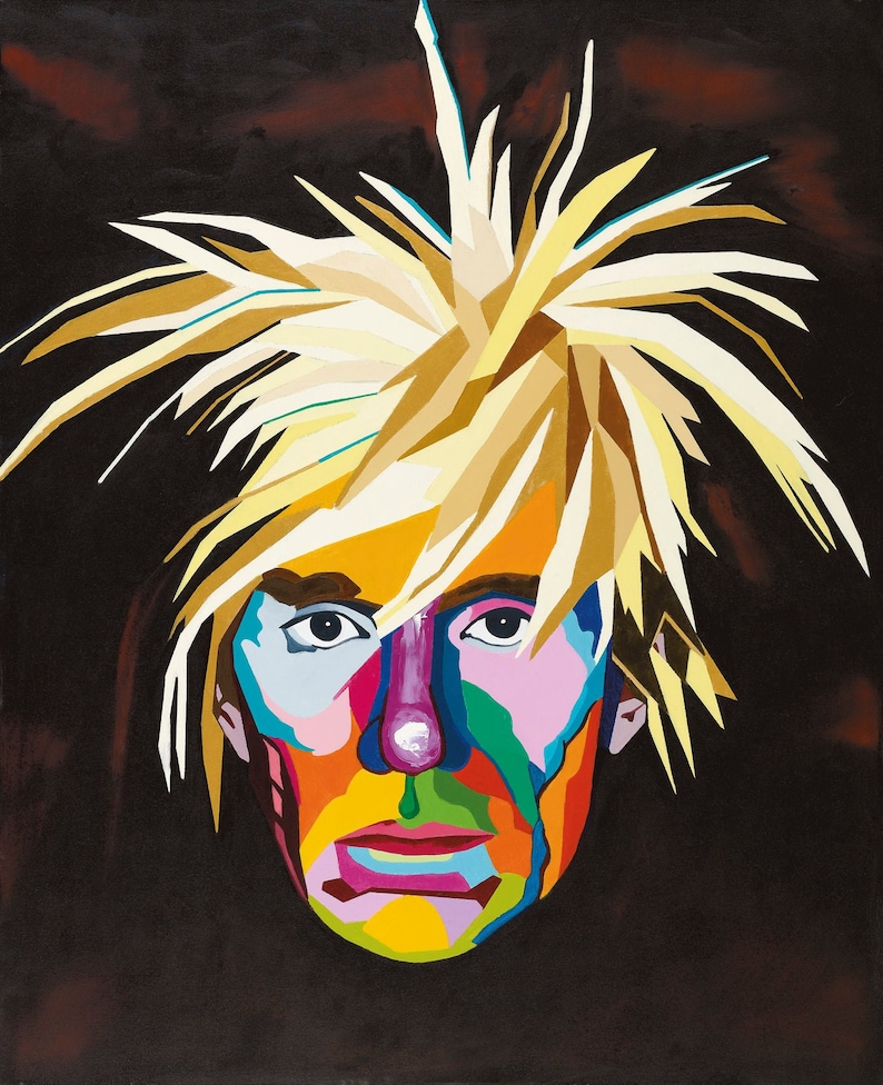 Andy Warhol, Pop Art Portrait, Pop Art Wall Art, Colorful Portrait, Famous People Art, Famous People Portrait, Celebrity Portrait, Modern image 1