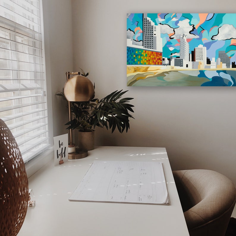 Urban Wall Art Large Home Office Art Print Colorful Canvas - Etsy