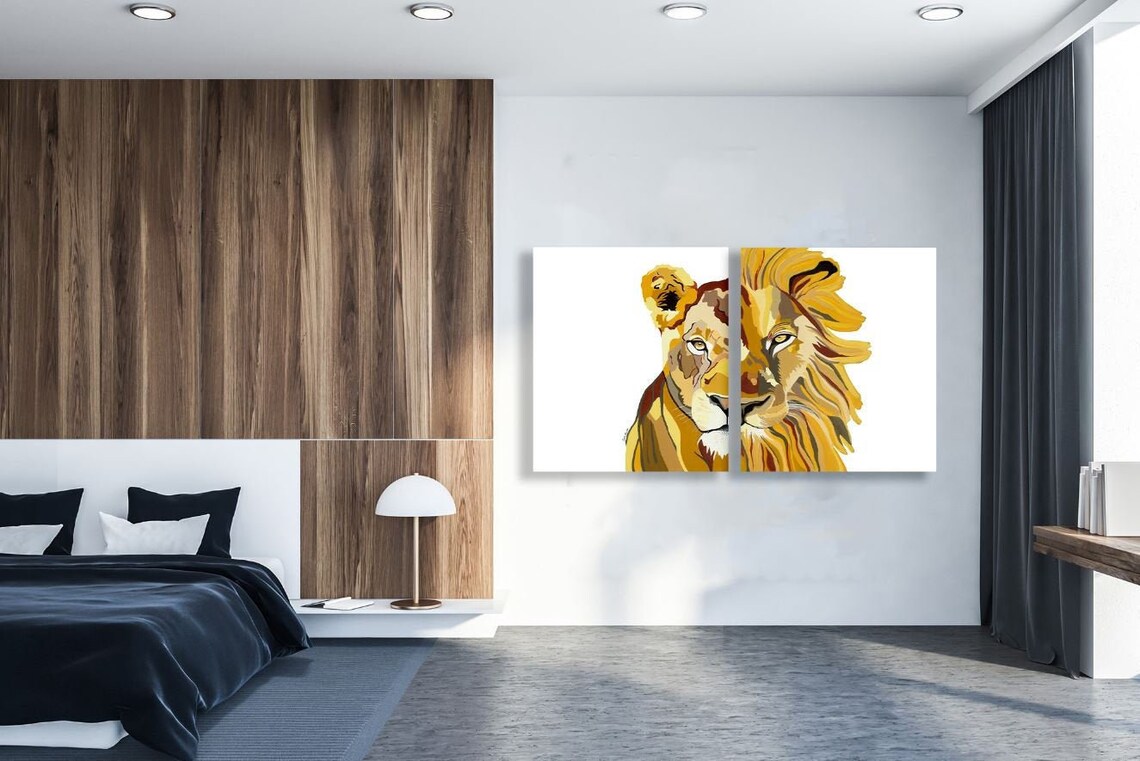 Canvas Art Set of 2 Wall Art Set of 2 Bedroom Canvas Wall Etsy