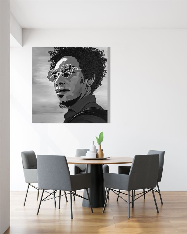 Black Boy Wall Art, African Male Portrait Art, Black Man, African