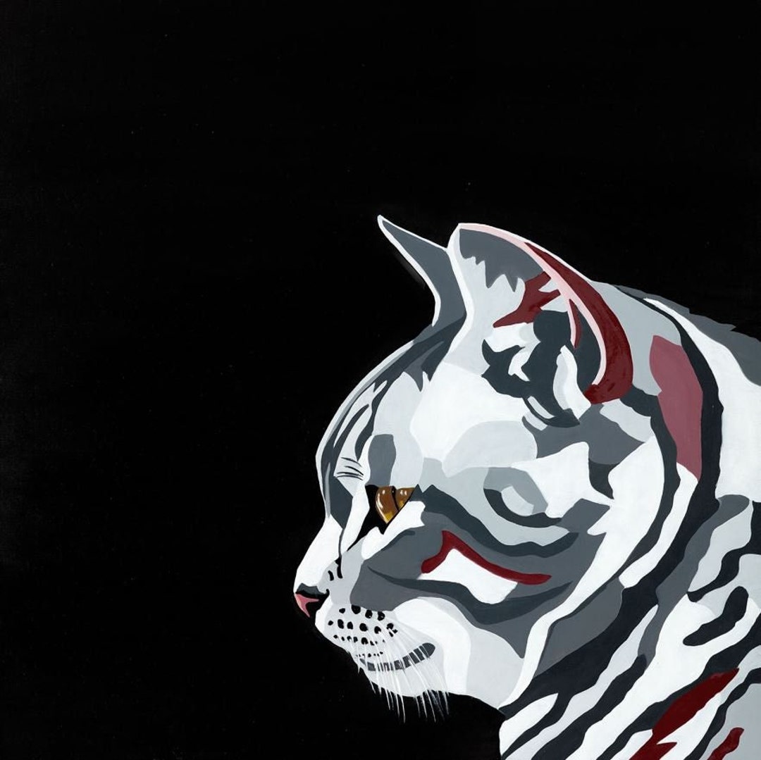 Cat Print Wall Art, Cat Gift, Cat Painting Print, Animal Wall Art