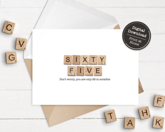 65th Birthday Card Happy Birthday Printable Sixty Five Etsy Singapore