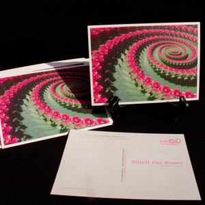 Smell the Roses Laminated Postcard (Fractal Artwork)