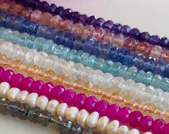Custom personalized necklace with gemstones