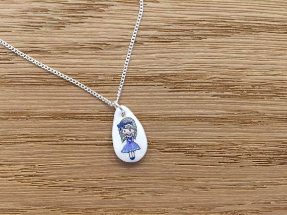 personalised flower girl necklace