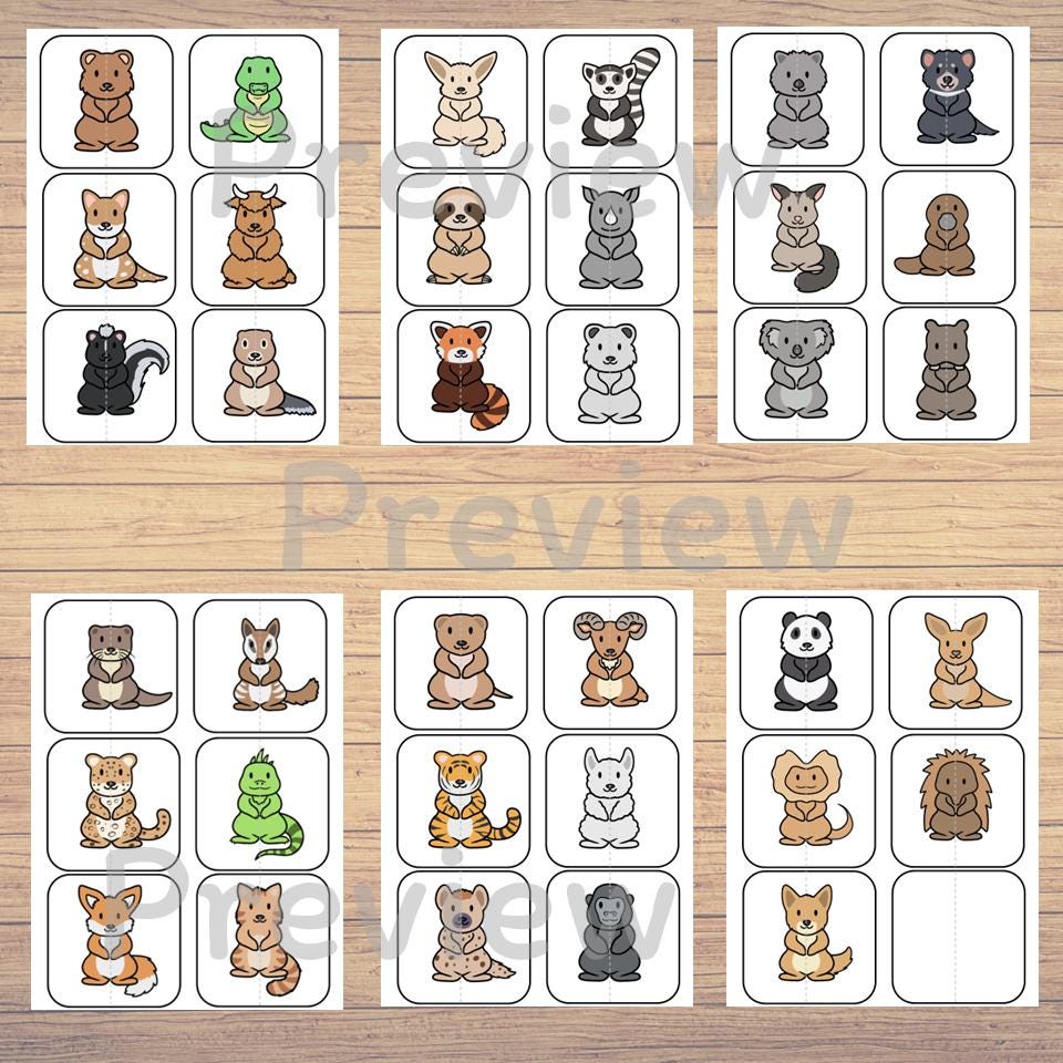 Animal Matching Game Printable | Preschool Learning Activity | - Etsy