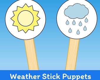 Printable Weather Popsicle Stick Puppets