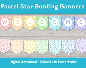 Editable Pastel Star Bulletin Board Banner | Printable Classroom Decor