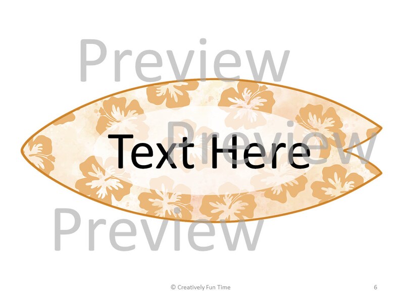 Editable Watercolor Hibiscus Surfboard Name Tags Etsy