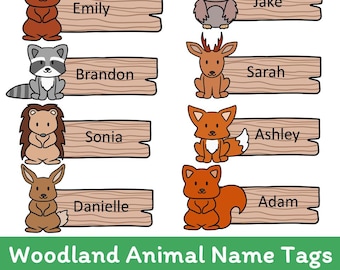 Editable Woodland Animal Name Tags: Printable Classroom Decor (Digital Product Only)