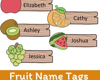 Editable Fruit Name Tags: Classroom Labels (Digital Product)